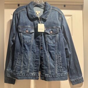 NWT a.n.a Women's Dark Blue Jean Jacket Size Large